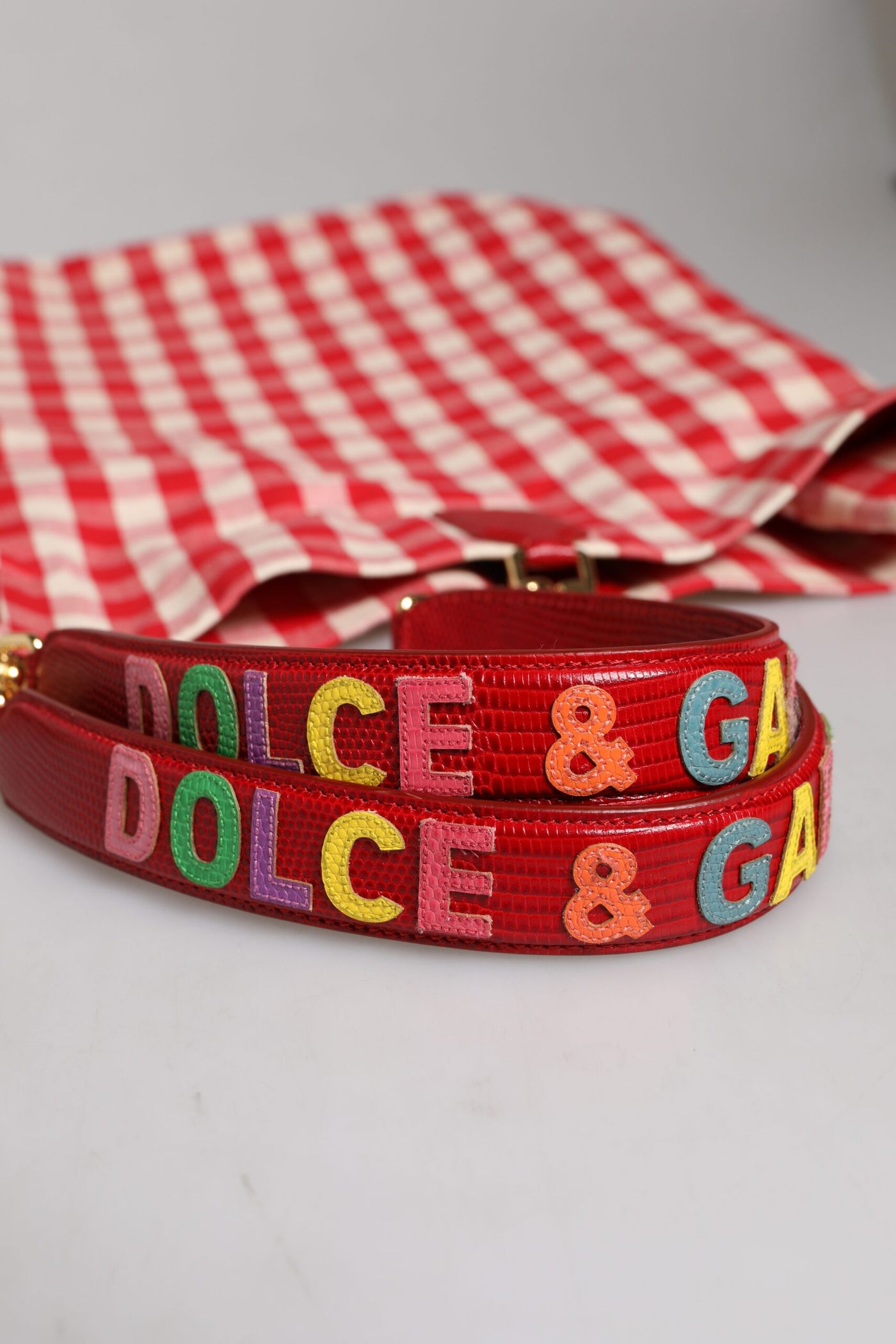 Dolce & Gabbana Rote, mit Strass verzierte I Love Pizza-Tasche