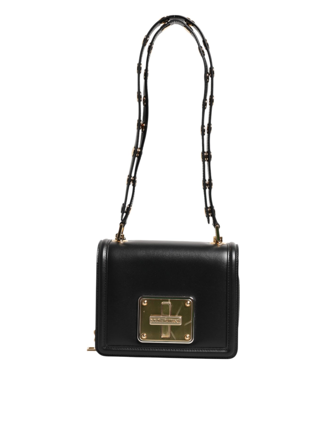 Dolce & Gabbana Schwarze Joy Therapy Lola Umhängetasche aus Leder mit Nieten
