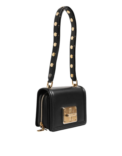 Dolce & Gabbana Schwarze Joy Therapy Lola Umhängetasche aus Leder mit Nieten