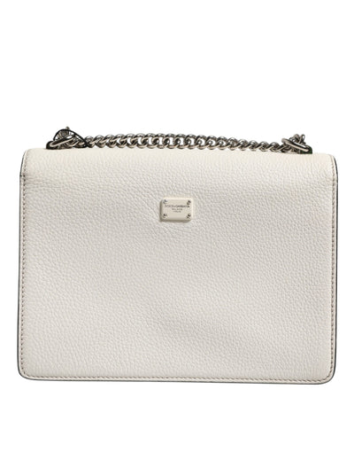 Dolce & Gabbana Weiße Rosalia Kleine Tasche mit Kettenschulterriemen aus Kalbsleder