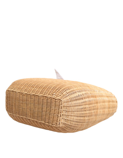 Dolce & Gabbana Beige Fiber Vegetable Basket Handtasche Tote Bag