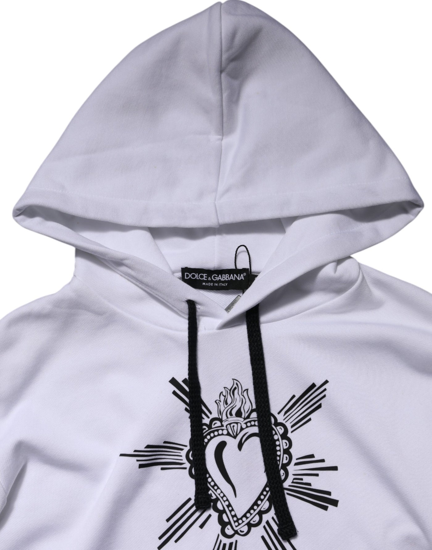 Dolce & Gabbana Weißes Sacred Heart Sweatshirt mit Kapuze Pullover