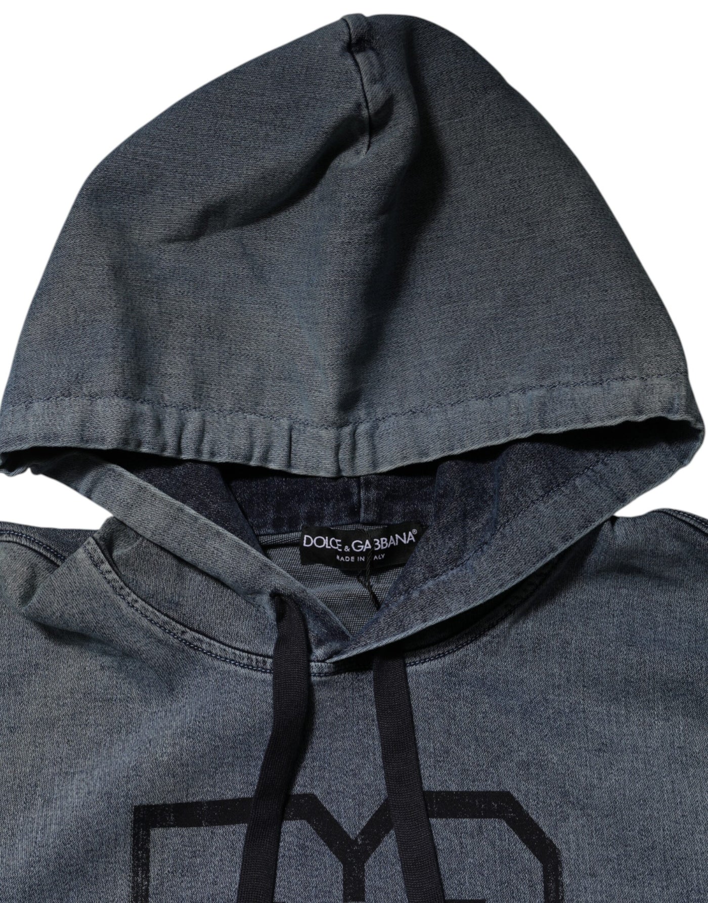 Dolce & Gabbana Blaues Sweatshirt mit Kapuze aus Baumwollmischung Pullover