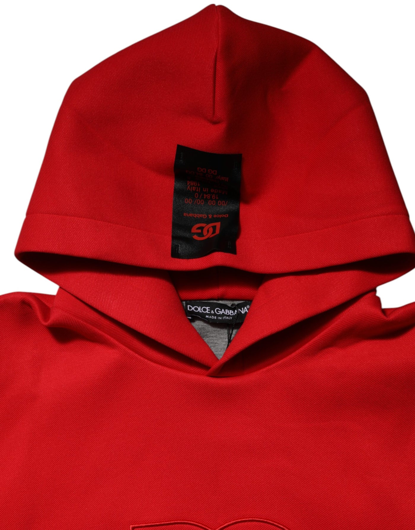 Dolce & Gabbana Rotes DG Logo Sweatshirt mit Kapuze für Männer Pullover
