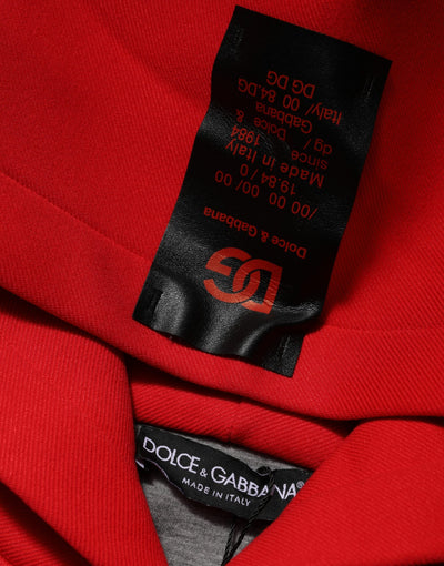 Dolce & Gabbana Rotes DG Logo Sweatshirt mit Kapuze für Männer Pullover