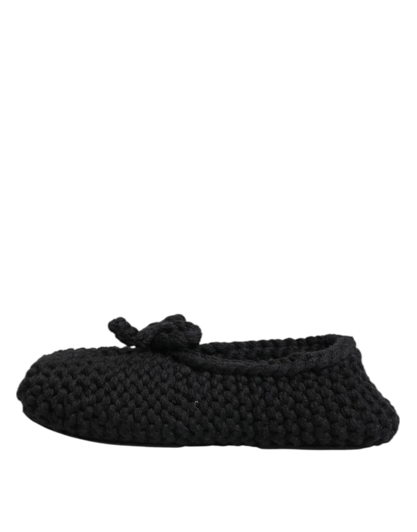 Dolce & Gabbana Schwarz Wolle stricken Slip On Ballerina Flats Schuhe