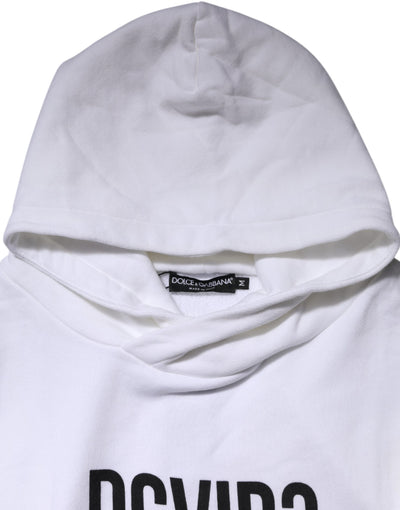 Dolce & Gabbana Weißes DG Vib3 Herren Sweatshirt mit Kapuze Pullover