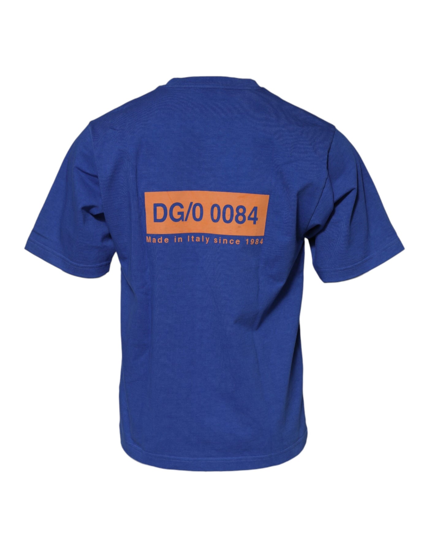 Dolce & Gabbana Blaues Logo-Grafik-T-Shirt mit Rundhalsausschnitt aus Baumwolle