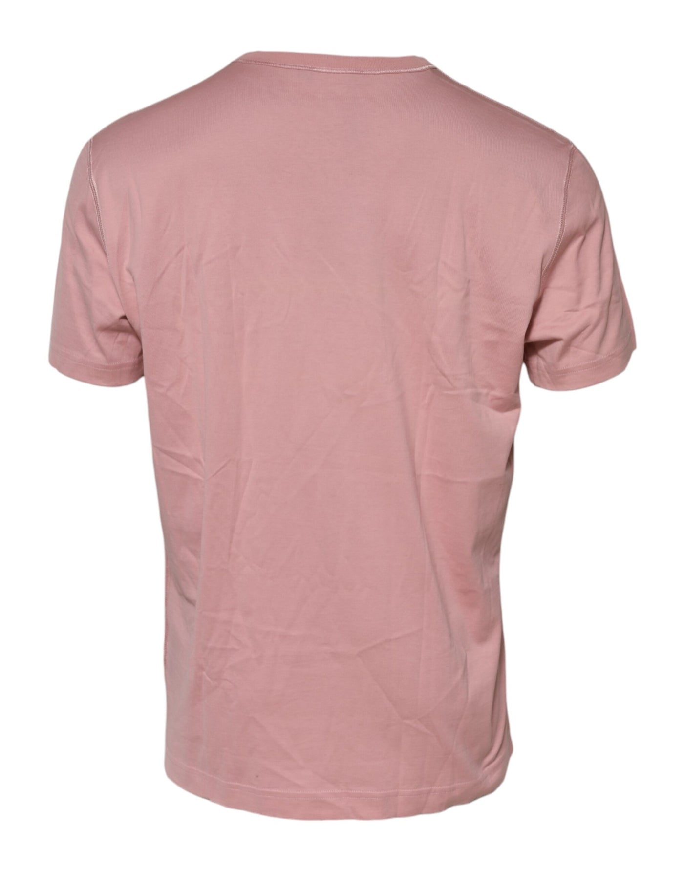 Dolce & Gabbana Rosa Logo-Plakette Baumwolle T-Shirt mit Rundhalsausschnitt