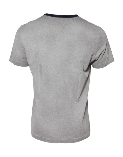 Dolce & Gabbana Graues DG-Grafikdruck-T-Shirt aus Baumwolle mit Rundhalsausschnitt