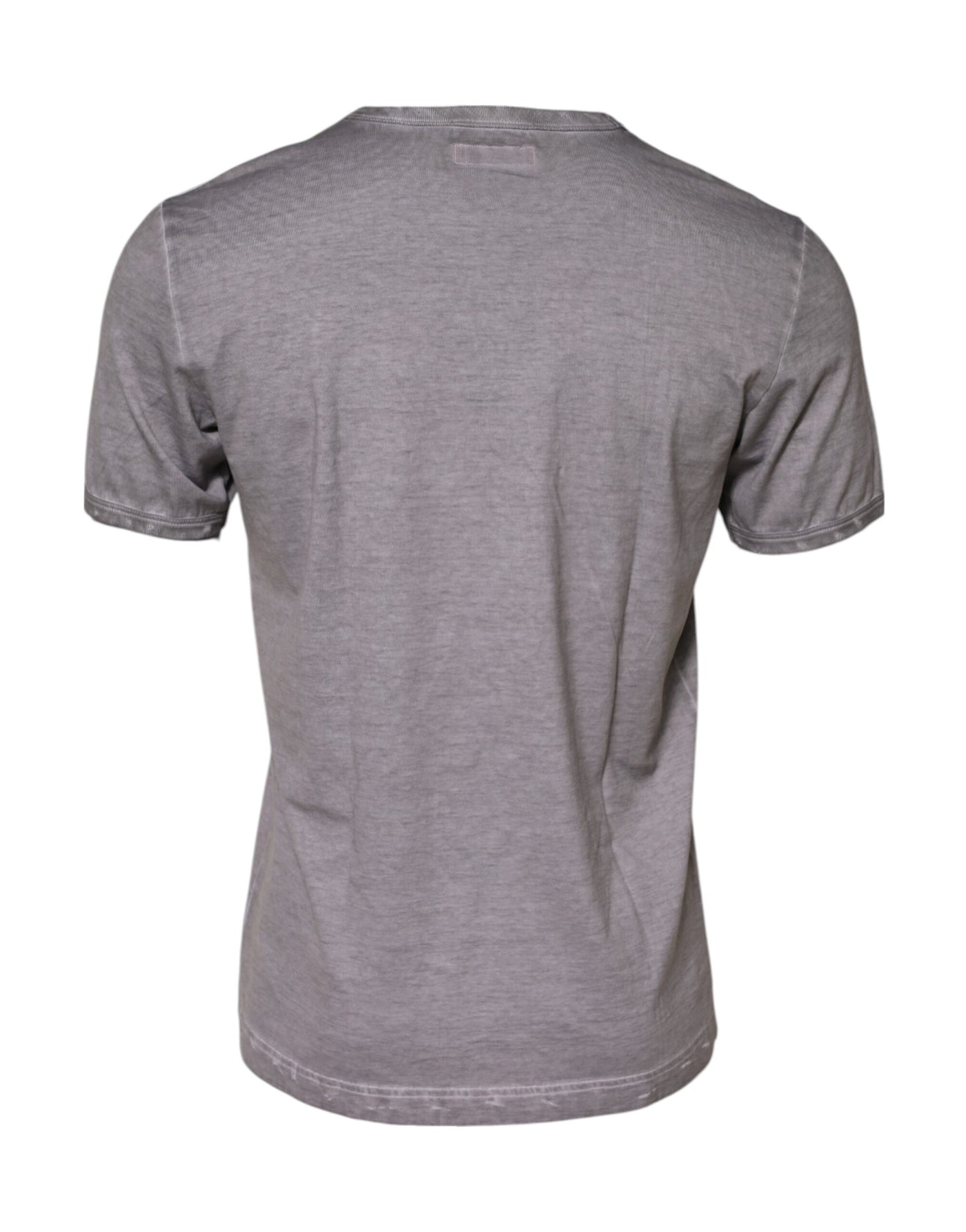 Dolce & Gabbana Graues T-Shirt mit Rundhalsausschnitt aus Baumwolle mit Grafikdruck