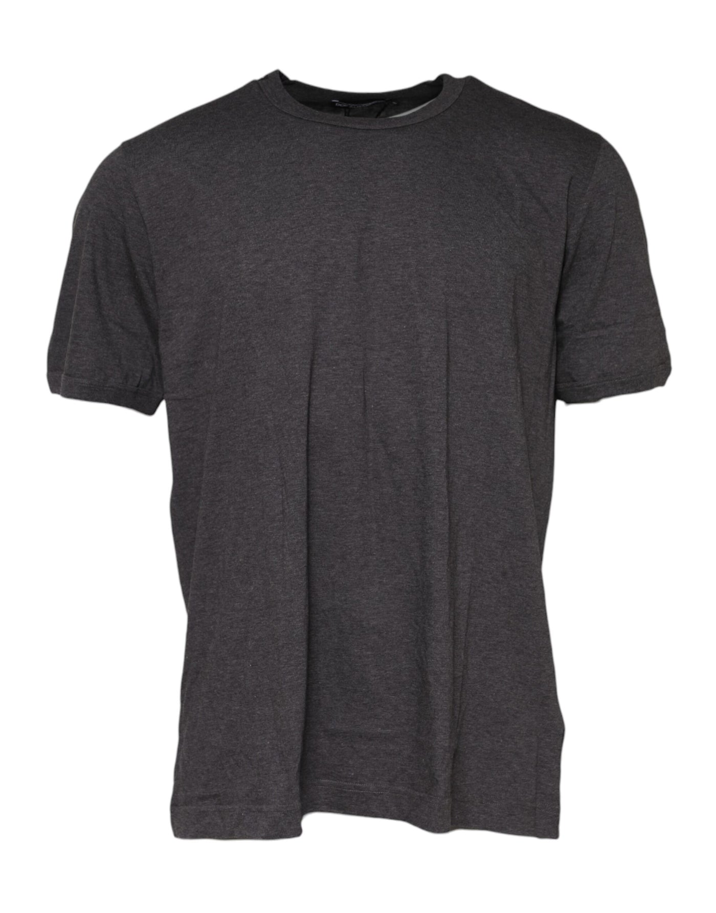 Dolce & Gabbana Dunkelgraues T-Shirt mit Rundhalsausschnitt und kurzen Ärmeln