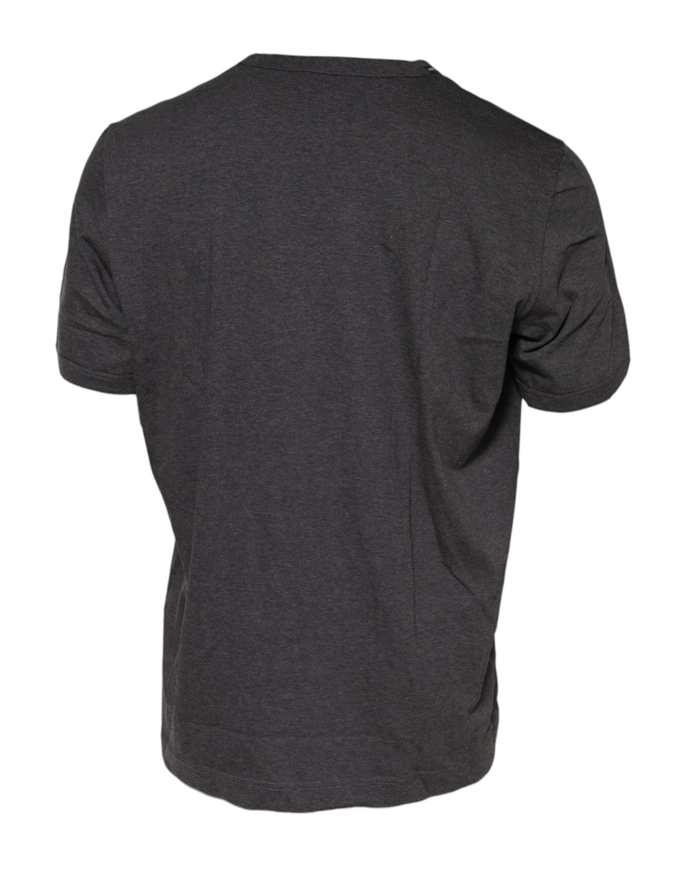 Dolce & Gabbana Dunkelgraues T-Shirt mit Rundhalsausschnitt und kurzen Ärmeln
