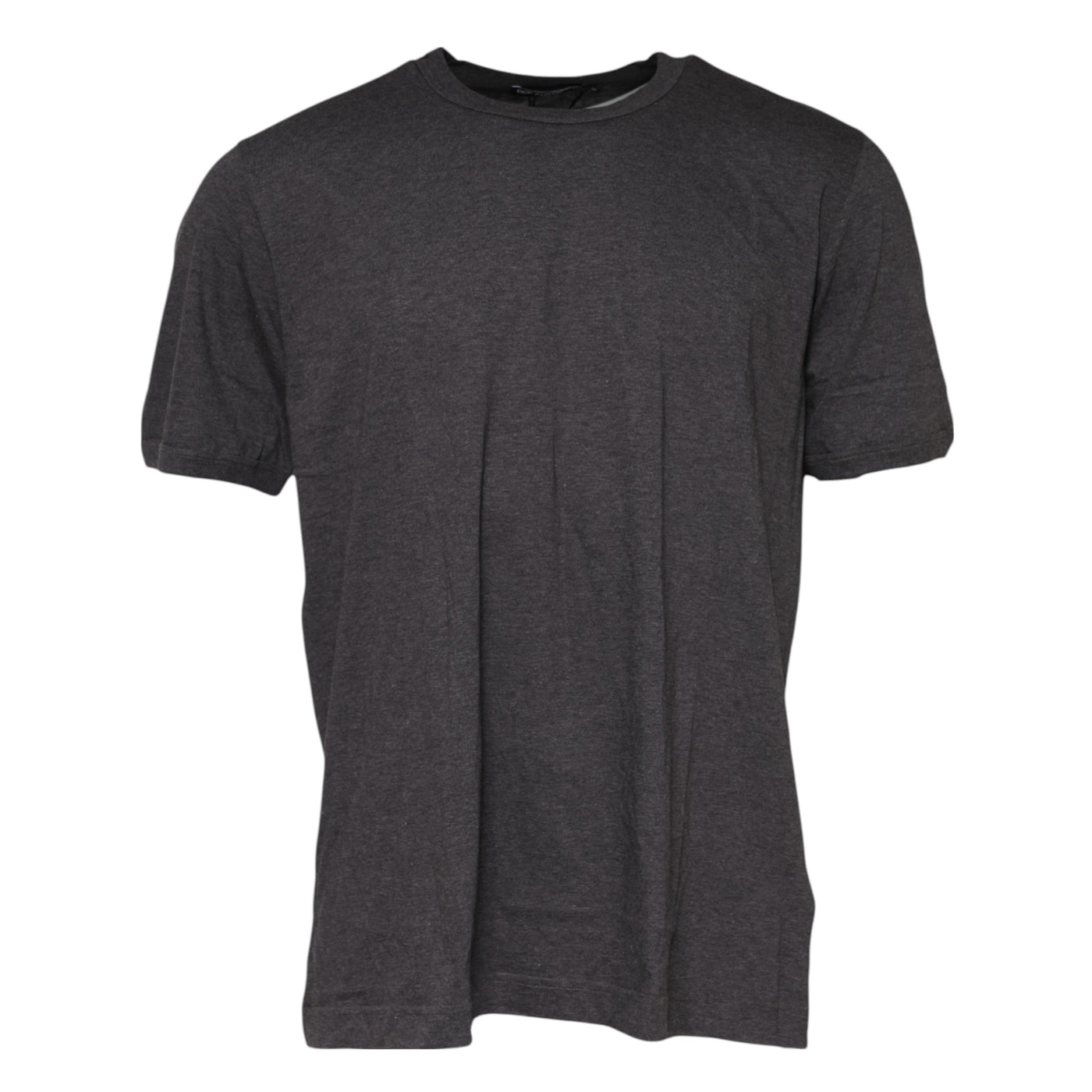 Dolce & Gabbana Dunkelgraues T-Shirt mit Rundhalsausschnitt und kurzen Ärmeln