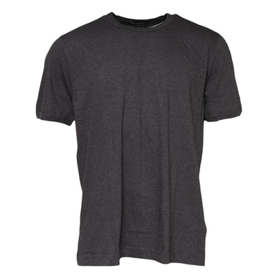 Dolce & Gabbana Dunkelgraues T-Shirt mit Rundhalsausschnitt und kurzen Ärmeln