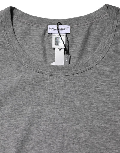 Dolce & Gabbana Graues T-Shirt mit Rundhalsausschnitt und kurzen Ärmeln Unterwäsche