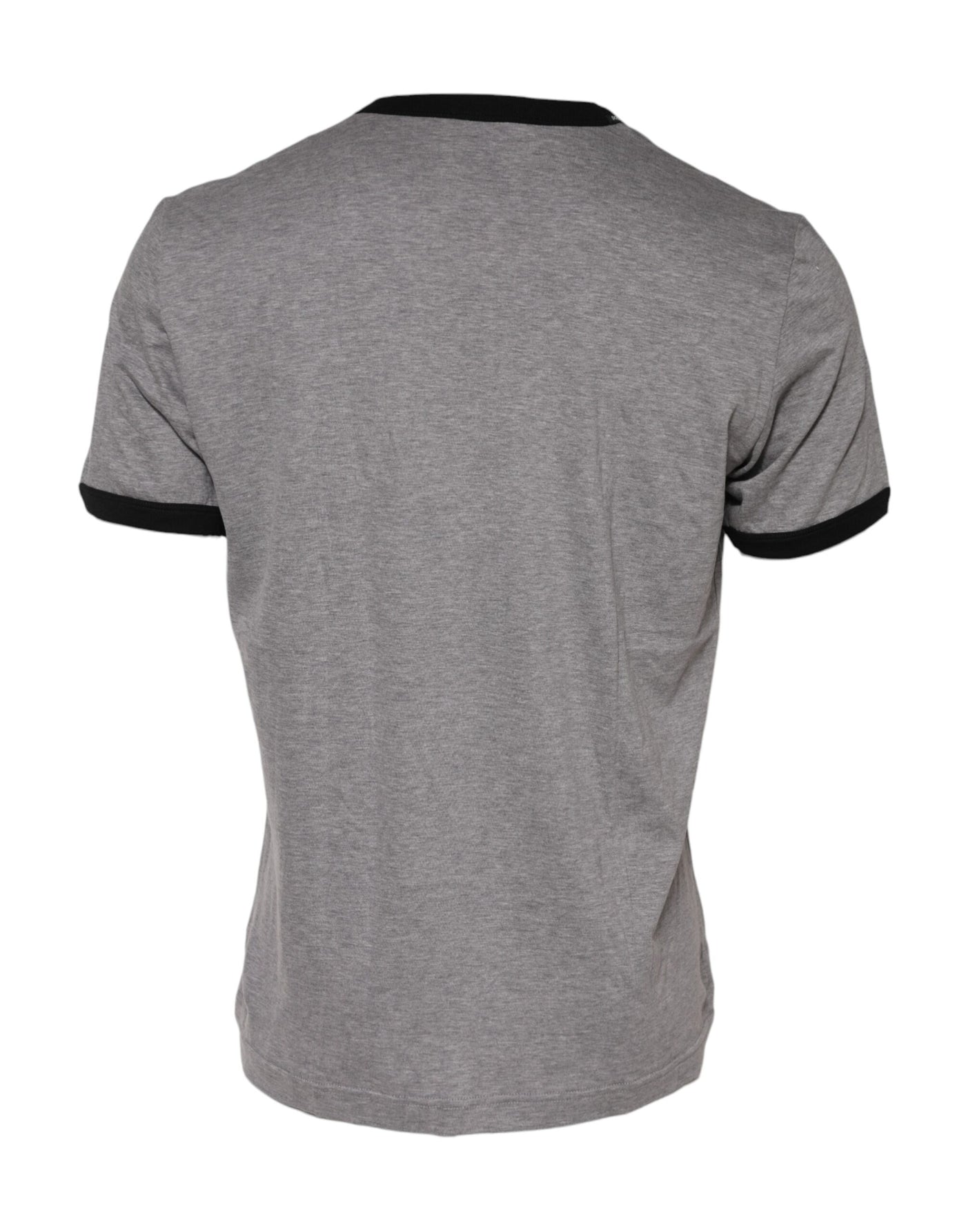 Dolce & Gabbana Graues Sacred Heart Baumwoll-T-Shirt mit Rundhalsausschnitt