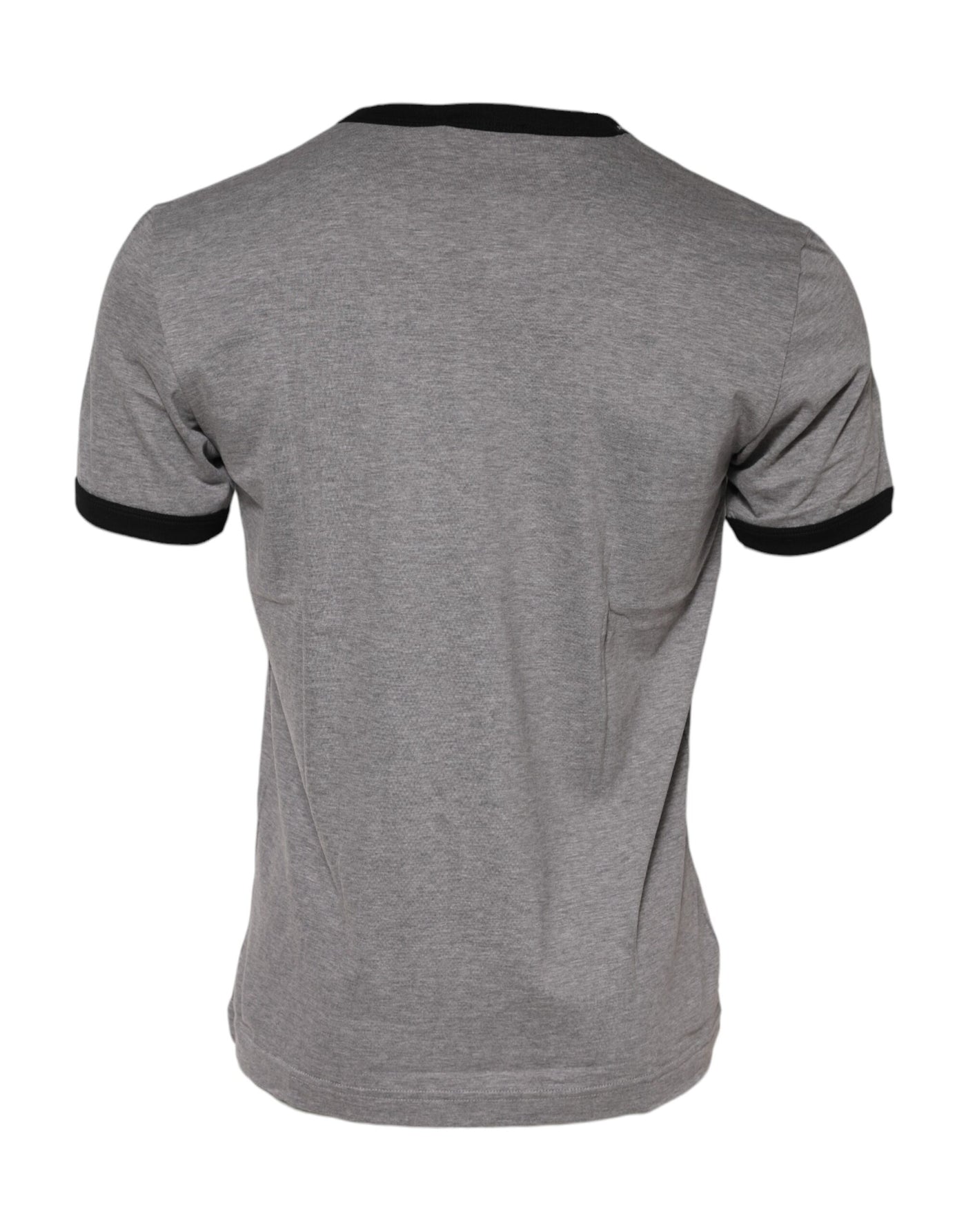 Dolce & Gabbana Graues Sacred Heart Baumwoll-T-Shirt mit Rundhalsausschnitt