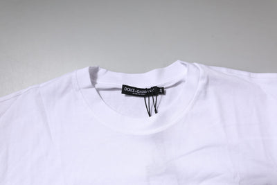 Dolce & Gabbana Weißes Logo T-Shirt mit Rundhalsausschnitt und kurzen Ärmeln