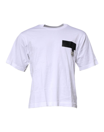 Dolce & Gabbana Weißes Logo T-Shirt mit Rundhalsausschnitt und kurzen Ärmeln