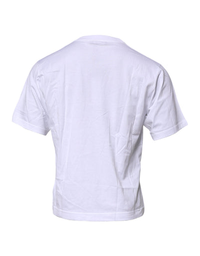 Dolce & Gabbana Weißes Logo T-Shirt mit Rundhalsausschnitt und kurzen Ärmeln