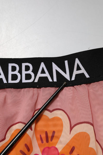 Dolce & Gabbana Rosa Floral Leggings Stretch Taille Hose