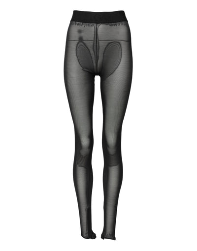 Dolce & Gabbana Schwarze Nylon-Leggings Stretch-Hose