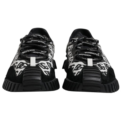 Dolce & Gabbana Schwarz Logo Lace Up Low Top NS1 Turnschuhe