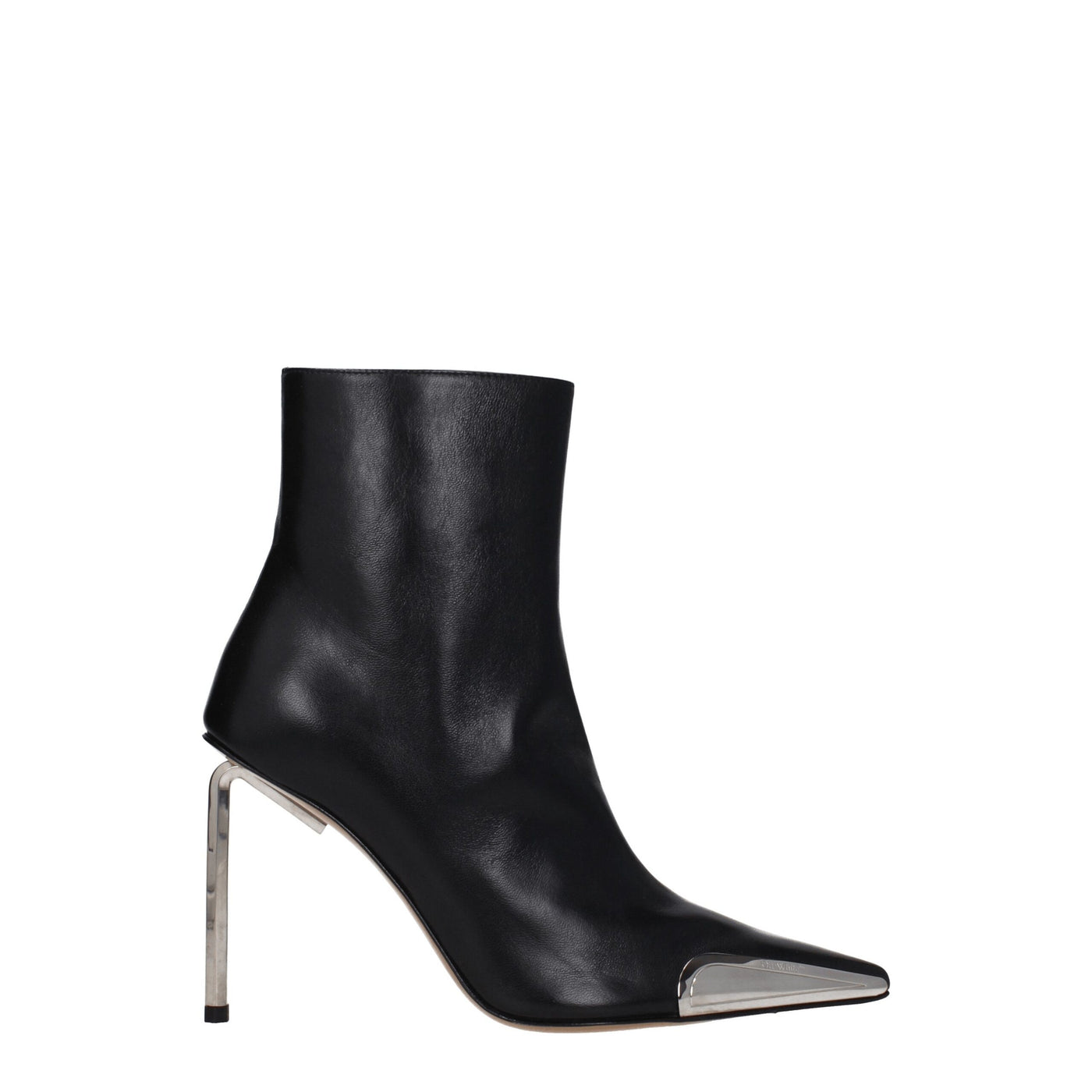 Off-White Schwarze Lederstiefeletten