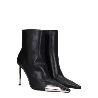 Off-White Schwarze Lederstiefeletten