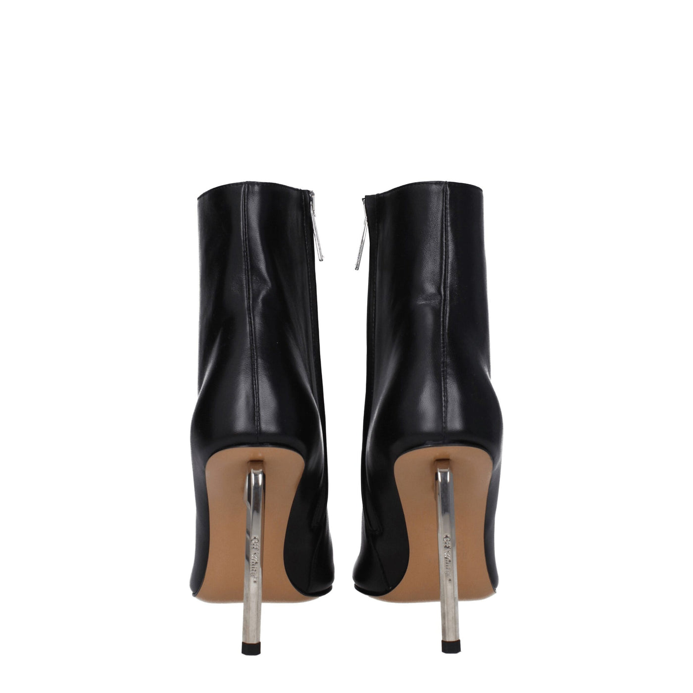 Off-White Schwarze Lederstiefeletten