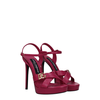 Dolce & Gabbana Rosa Leder-Plateaus