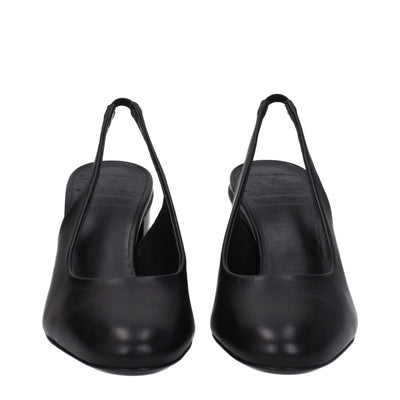 Max Mara Schwarze Leder High Heel Pumps