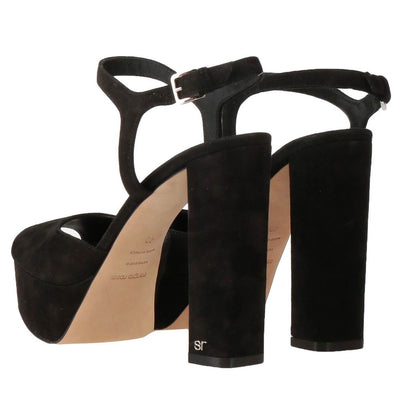 Sergio Rossi Schwarze Samt-Sandale