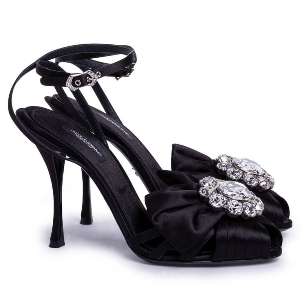 Dolce & Gabbana Schwarze Ziegenleder-Sandale