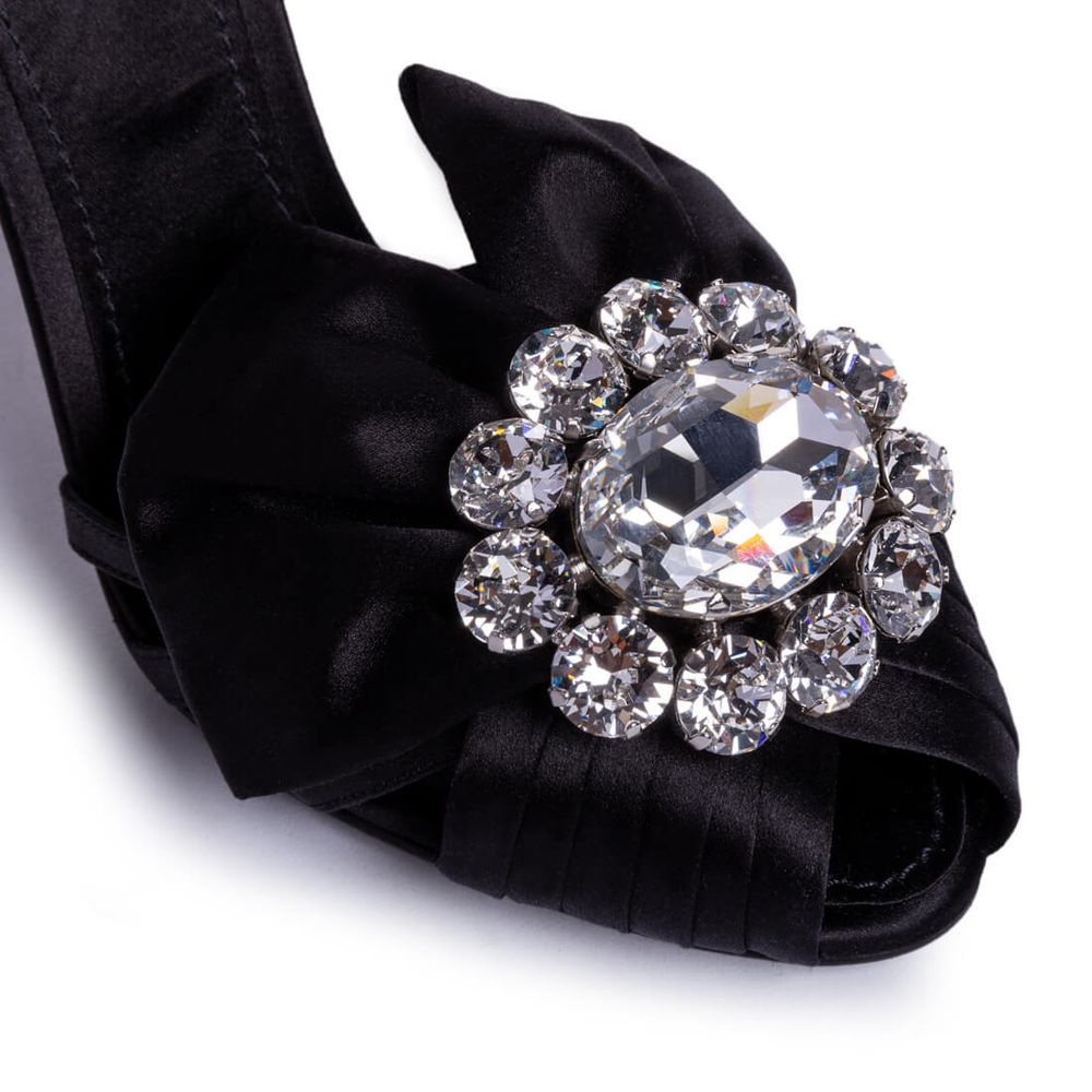 Dolce & Gabbana Schwarze Ziegenleder-Sandale
