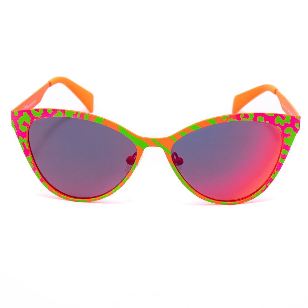 Italia Independent Rote Metall-Sonnenbrille