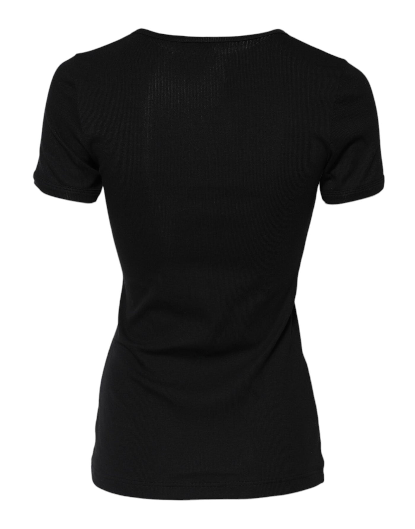 Dolce & Gabbana Schwarzes Baumwoll-Henley-T-Shirt mit kurzen Ärmeln