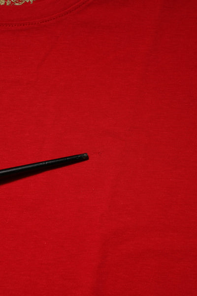 Dolce & Gabbana Rotes Rundhalsausschnitt-T-Shirt mit kurzen Ärmeln