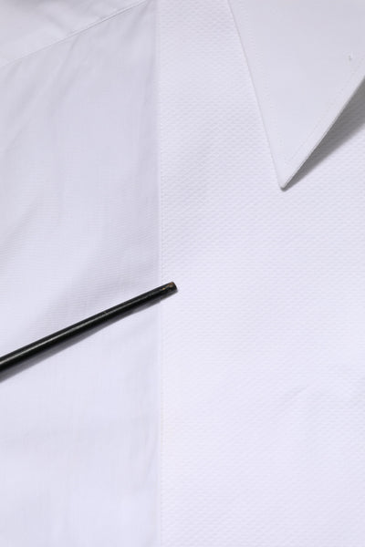 Dolce & Gabbana Weißes Baumwollhemd mit Kragen und langen Ärmeln