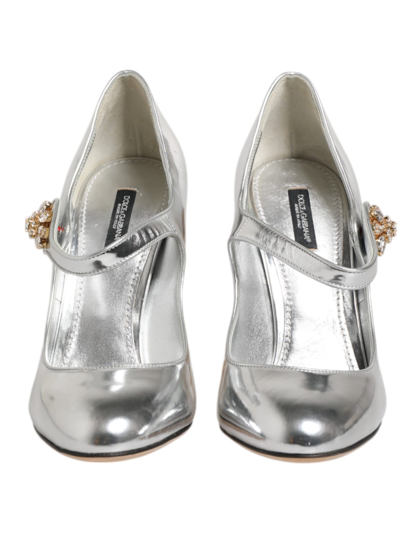 Dolce & Gabbana Silber Kronleuchter gemeißelt Ferse Mary Jane Pumpe Schuhe