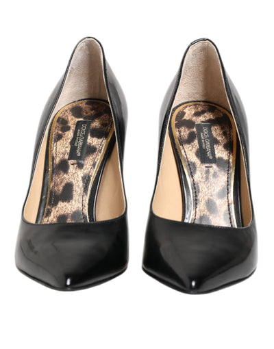Dolce & Gabbana Schwarz Kalbsleder Stiletto Heels Pumps Schuhe