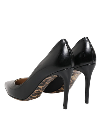 Dolce & Gabbana Schwarz Kalbsleder Stiletto Heels Pumps Schuhe