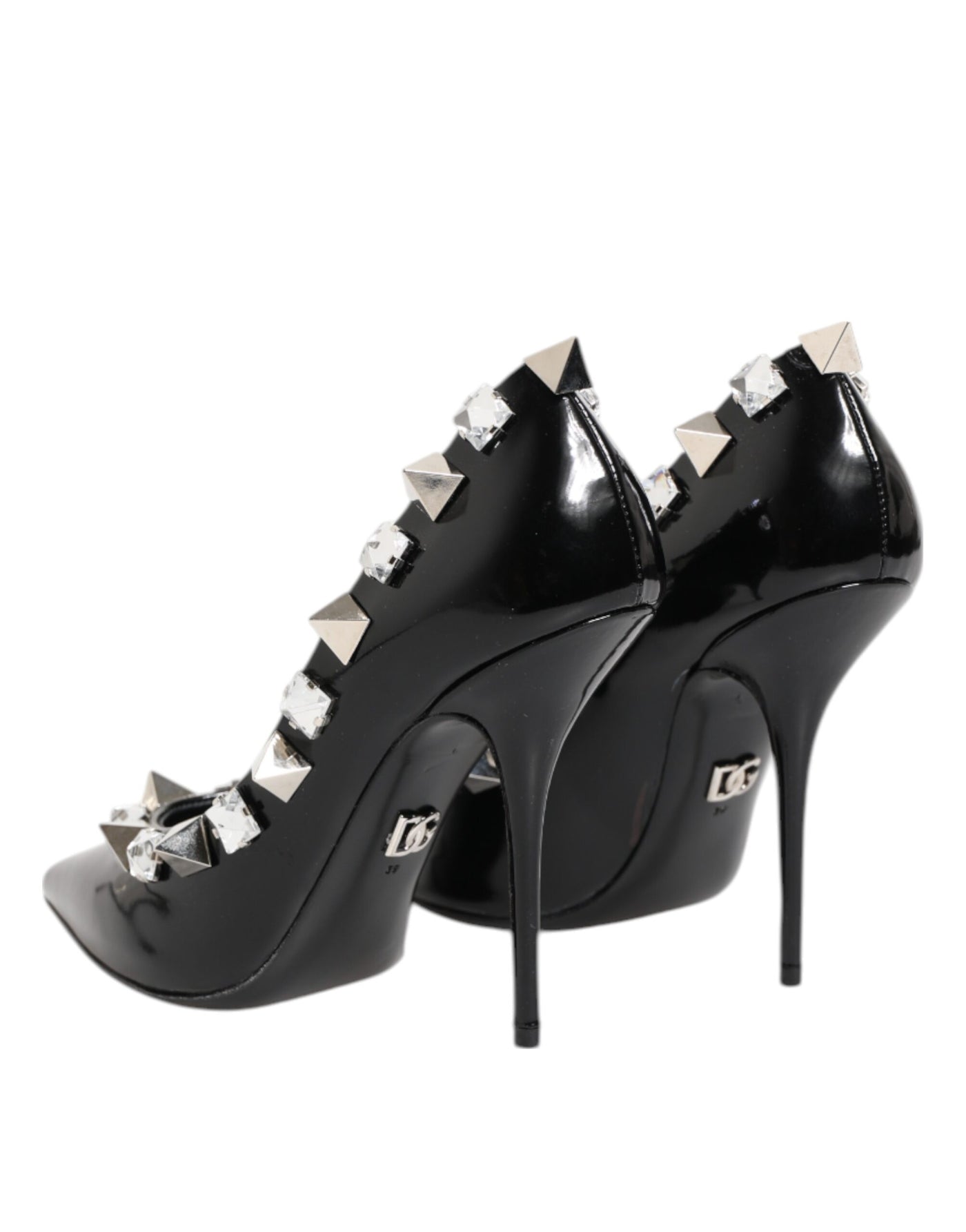 Dolce & Gabbana Schwarz Kristalle Nieten Stiletto Pumps Schuhe