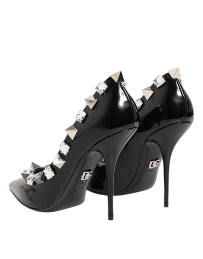 Dolce & Gabbana Schwarz Kristalle Nieten Stiletto Pumps Schuhe
