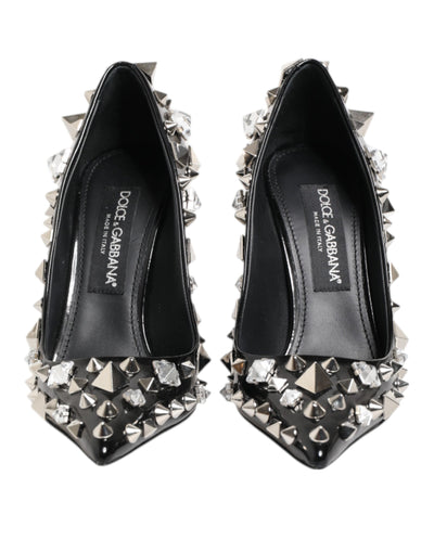 Dolce & Gabbana Schwarz Kristalle Nieten Stiletto Pumps Schuhe