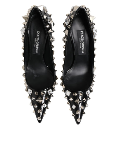 Dolce & Gabbana Schwarz Kristalle Nieten Stiletto Pumps Schuhe