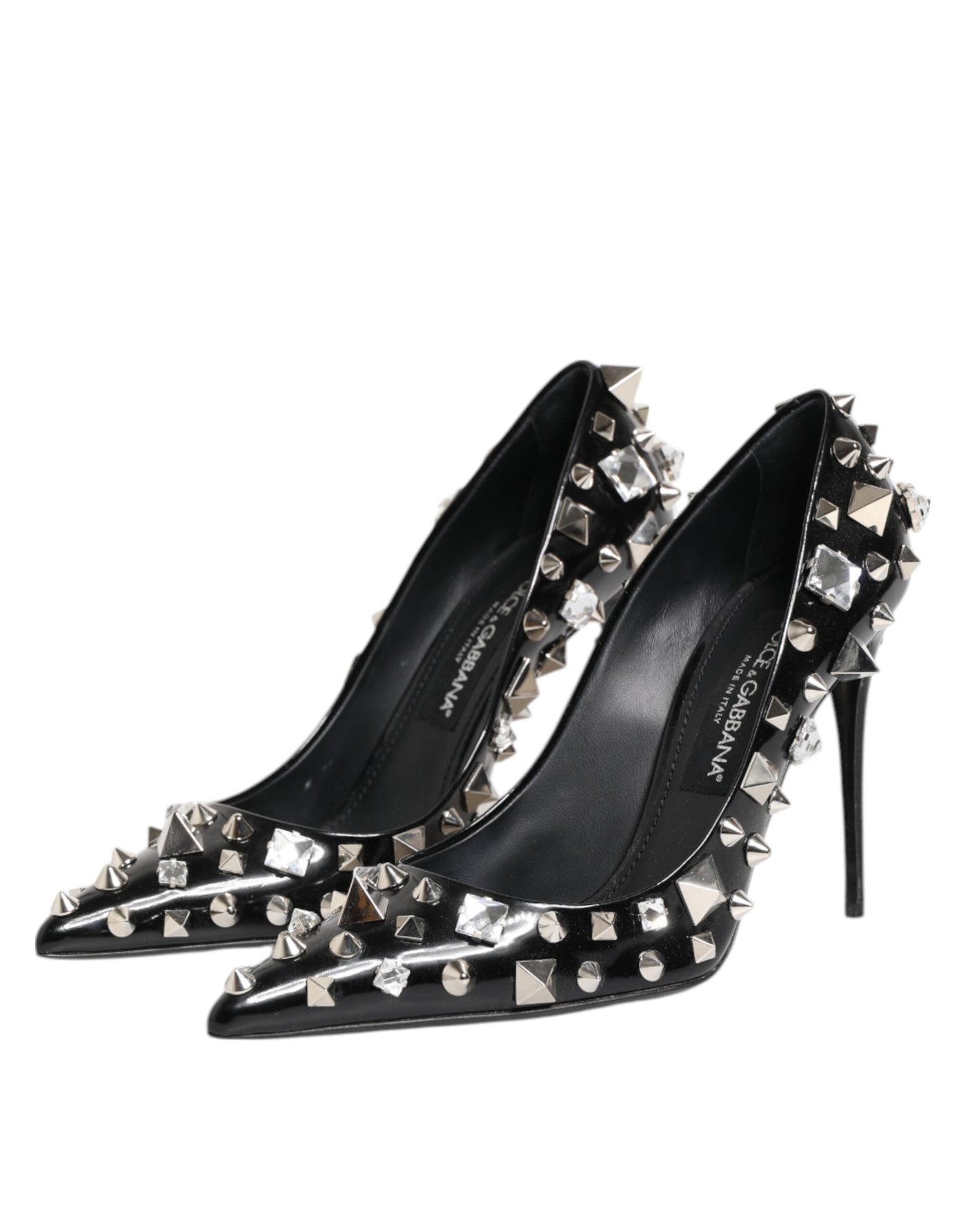 Dolce & Gabbana Schwarz Kristalle Nieten Stiletto Pumps Schuhe