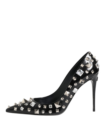 Dolce & Gabbana Schwarz Kristalle Nieten Stiletto Pumps Schuhe