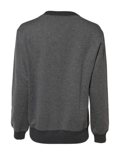 Dolce & Gabbana Grauer DG Logo-Pullover mit Stickerei